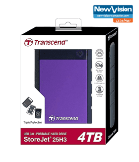 Transcend, StoreJet, 25H3, 4TB, External, USB Hard Disk Drive, Anti-Shock