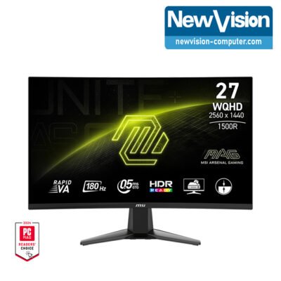 Monitor Gaming  MSI® (MAG 27CQ6F) 27″ RAPID VA-Curved 1500R / 180Hz / 0.5ms(GTG) / 2K QHD (2560×1440) / HDR /  Night Vision / Frameless design / Anti-Fli / G-SYNC / Less Blue Ligh