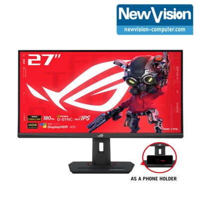 Monitor   ASUS ROG Strix XG27ACS, 27-inch, 180Hz (native 240Hz), 1ms (GTG) 2K QHD (2560×1440), IPS Flat, Extreme Low Motion Blur™, FreeSync™ Premium, Shadow Boost, Fixed Stand