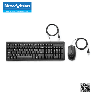 HP Wired Keyboard and Mouse 160, Numeric Keypad , Full Range of 109 Keys (Includes 12 Function Keys and 3 Hotkeys) ,LED Indicators,1000 Dpi Optical Sensor, Adjutsable Height,Black (6HD76AA)